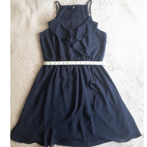 Navy Ruffled Dress - Picture 2 of 4